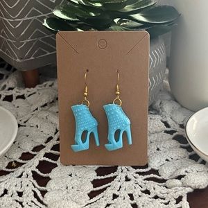 *3 for $20*  Light Blue Studded Sandal Barbie Shoe Earrings